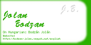 jolan bodzan business card